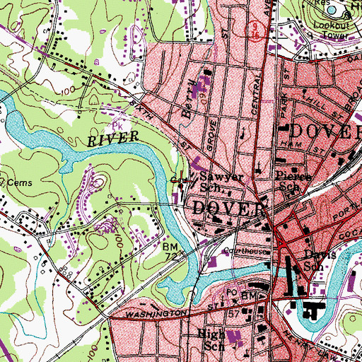 Topographic Map of Berry Brook, NH