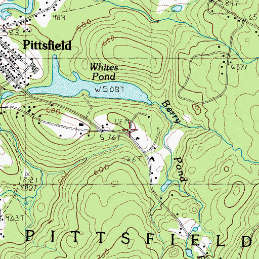 Topographic Map of Berry Cemetery, NH