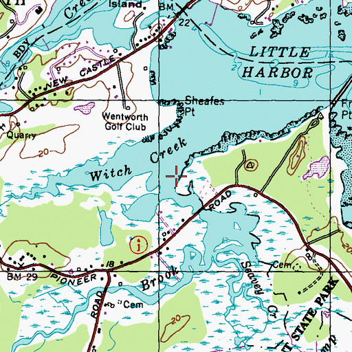 Topographic Map of Berrys Brook, NH