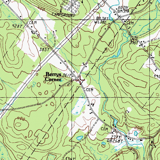 Topographic Map of Berrys Corner, NH