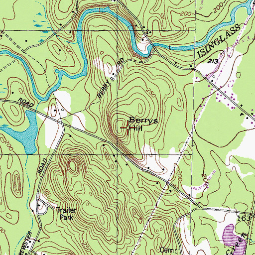 Topographic Map of Berrys Hill, NH