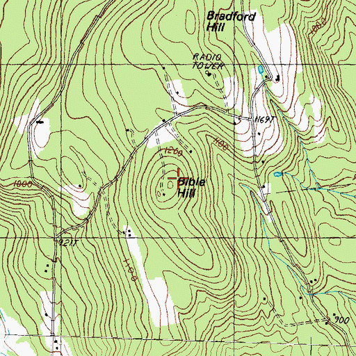 Topographic Map of Bible Hill, NH