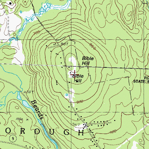 Topographic Map of Bible Hill, NH