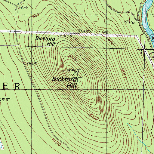 Topographic Map of Bickford Hill, NH