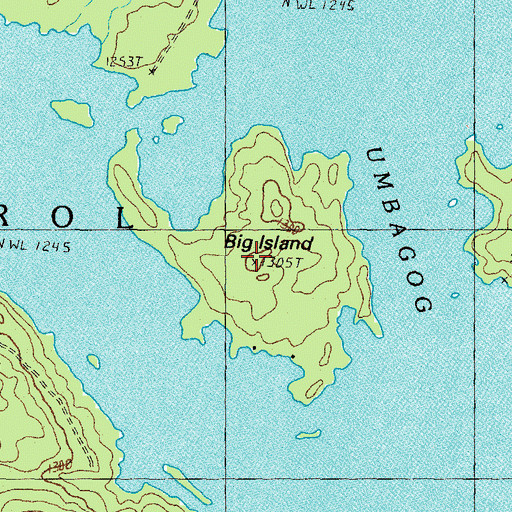 Topographic Map of Big Island, NH