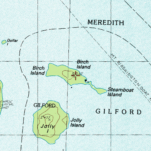 Topographic Map of Birch Island, NH