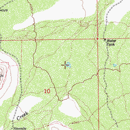 Topographic Map of Ninemile Creek, AZ