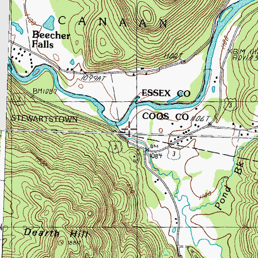 Topographic Map of Bishop Brook, NH