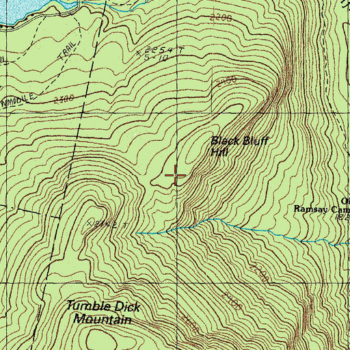 Topographic Map of Black Bluff Hill, NH