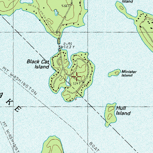 Topographic Map of Black Cat Island, NH