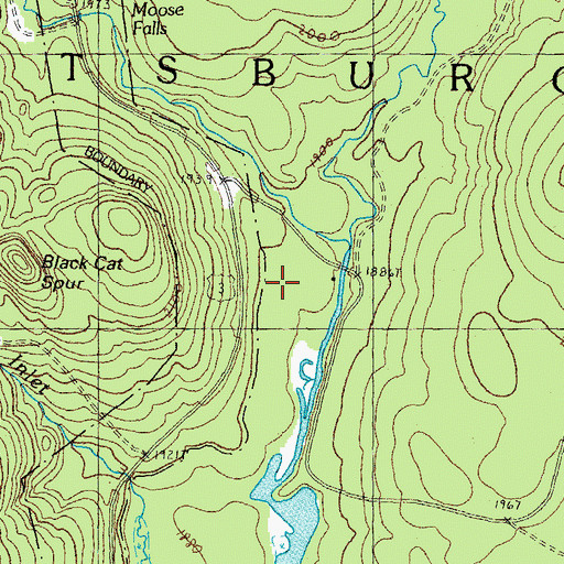 Topographic Map of Black Cat Spur, NH