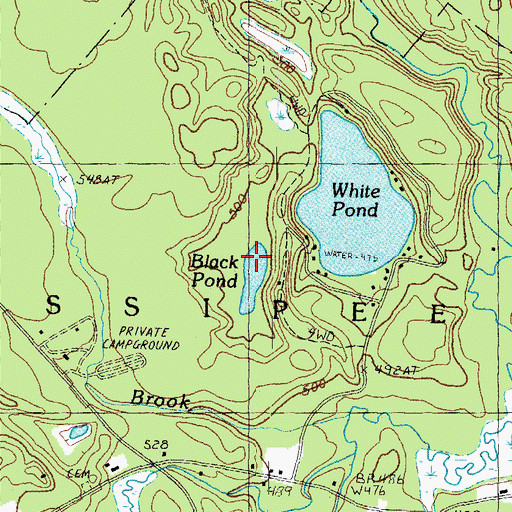 Topographic Map of Black Pond, NH