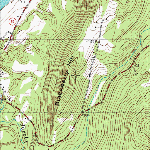 Topographic Map of Blackberry Hill, NH
