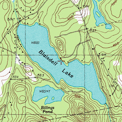 Topographic Map of Blaisdell Lake, NH