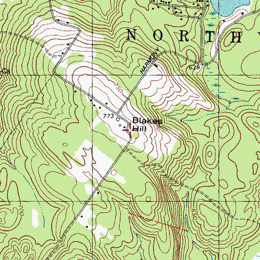 Topographic Map of Blakes Hill, NH