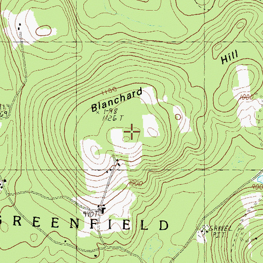 Topographic Map of Blanchard Hill, NH