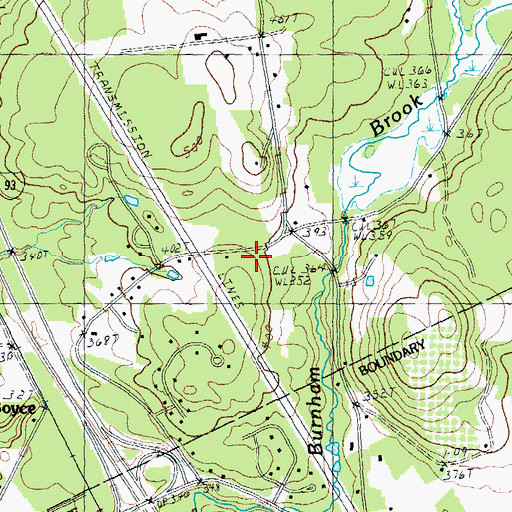 Topographic Map of Blanchard School, NH