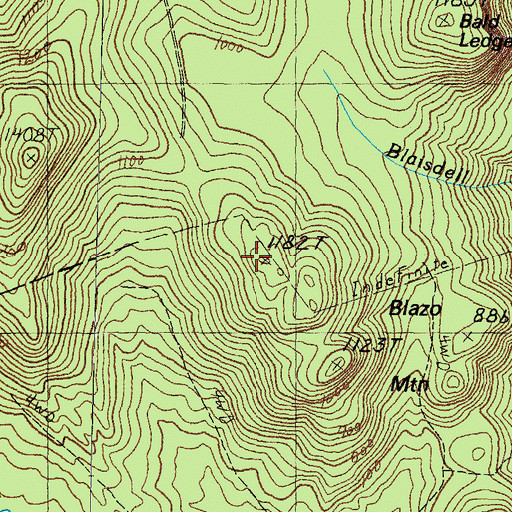 Topographic Map of Blazo Mountain, NH