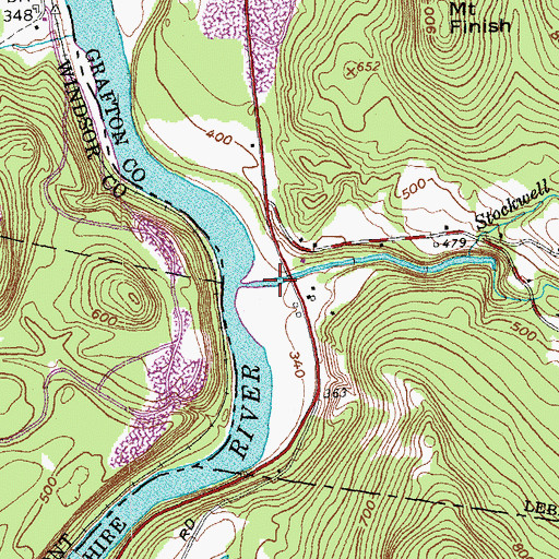 Topographic Map of Bloods Brook, NH