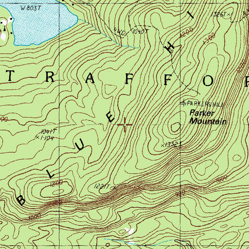 Topographic Map of Blue Hills Range, NH