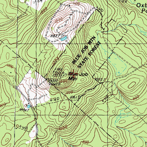 Topographic Map of Blue Job Mountain, NH