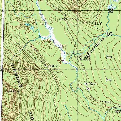 Topographic Map of Boardpile Brook, NH