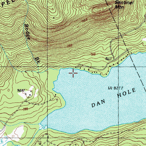 Topographic Map of Bodge Brook, NH
