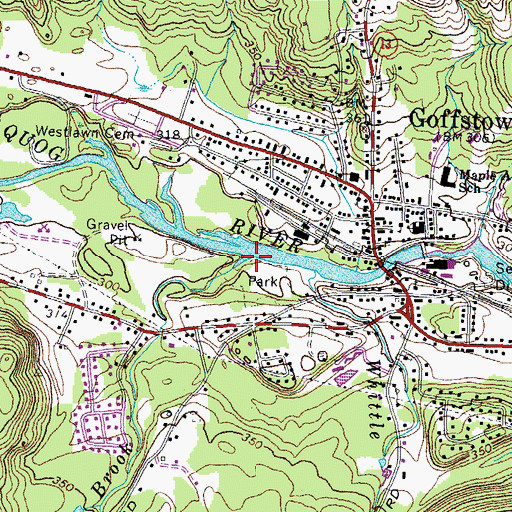 Topographic Map of Bog Brook, NH