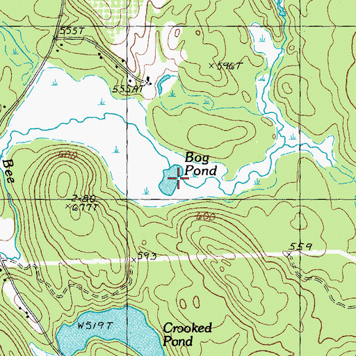 Topographic Map of Bog Pond, NH