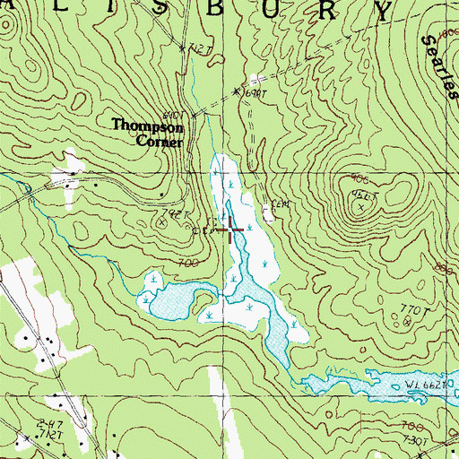 Topographic Map of Bog Road Cemetery, NH