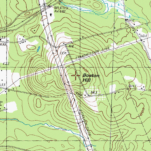 Topographic Map of Boston Hill, NH