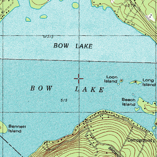 Topographic Map of Bow Lake, NH