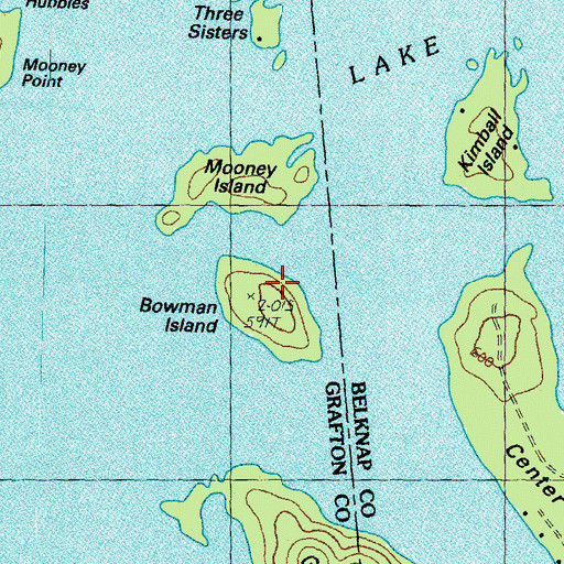 Topographic Map of Bowman Island, NH