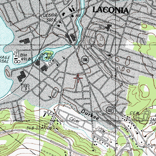 Topographic Map of Bowman Street School, NH