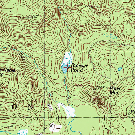 Topographic Map of Bowser Pond, NH