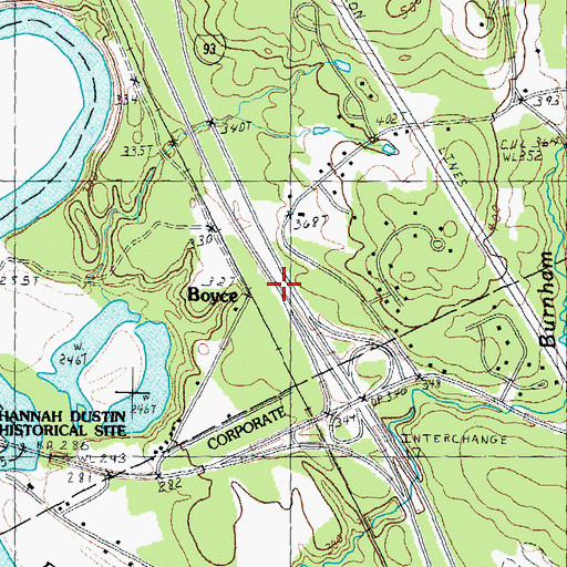 Topographic Map of Boyce, NH