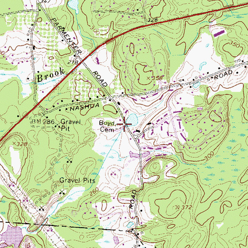 Topographic Map of Boyd Cemetery, NH