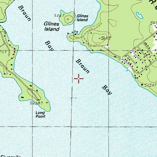 Topographic Map of Braun Bay, NH