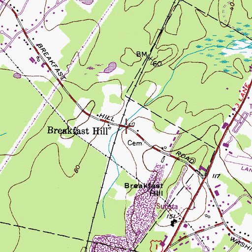 Topographic Map of Breakfast Hill, NH