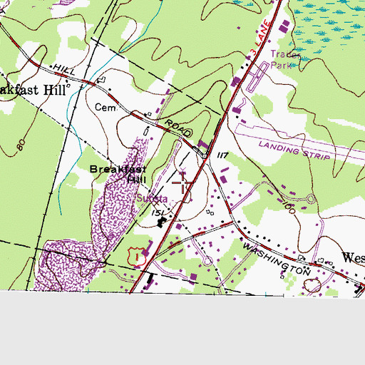 Topographic Map of Breakfast Hill, NH