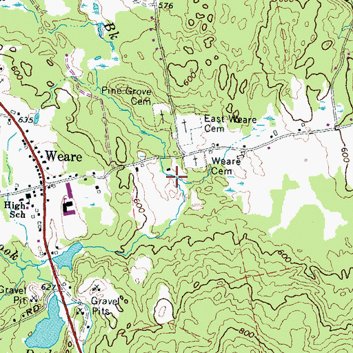 Topographic Map of Breed Brook, NH
