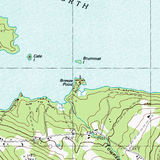 Topographic Map of Breeze Point, NH