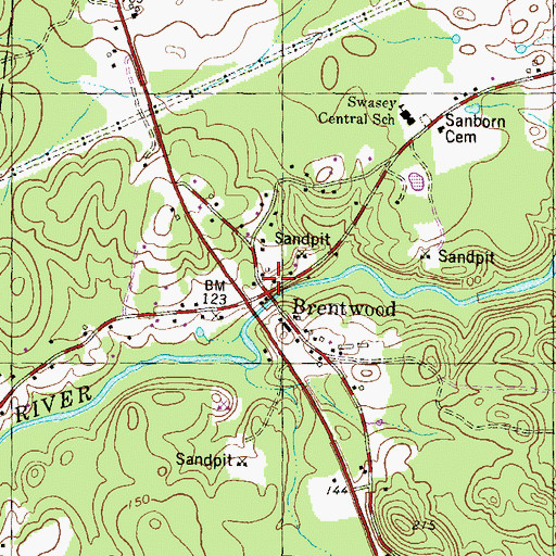 Topographic Map of Brentwood, NH
