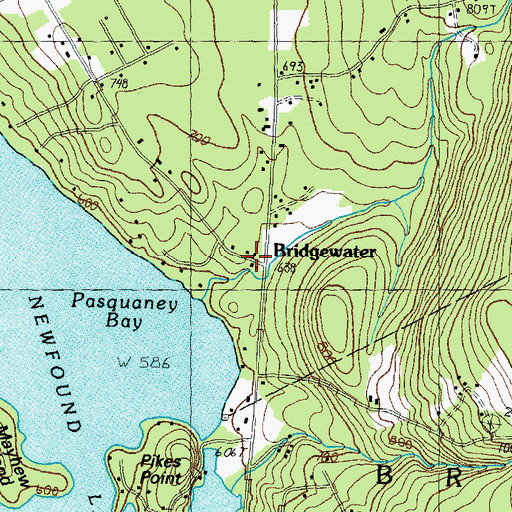 Topographic Map of Bridgewater, NH