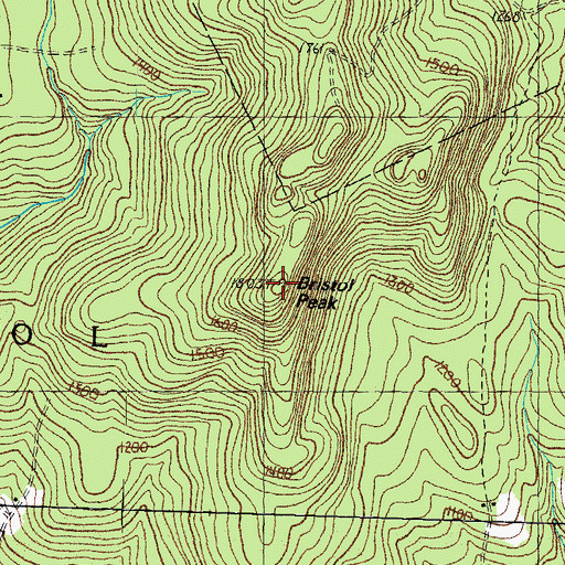 Topographic Map of Bristol Peak, NH