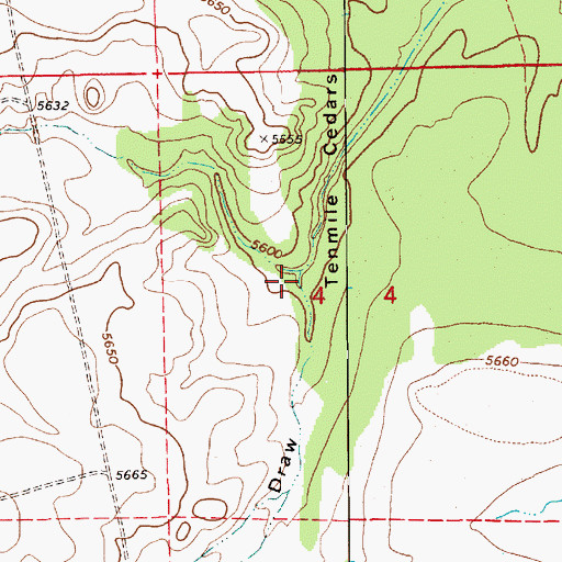 Topographic Map of Ninemile Draw, AZ