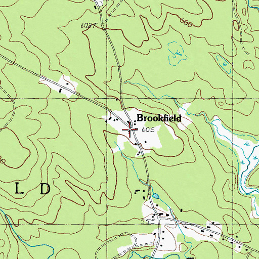 Topographic Map of Brookfield, NH