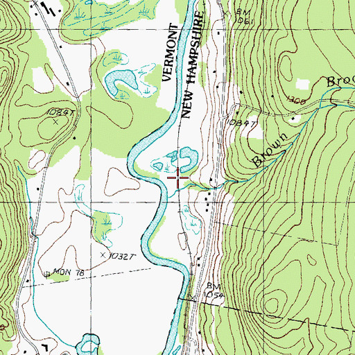 Topographic Map of Brown Brook, NH