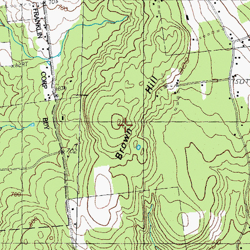 Topographic Map of Brown Hill, NH