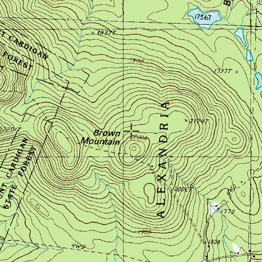 Topographic Map of Brown Mountain, NH
